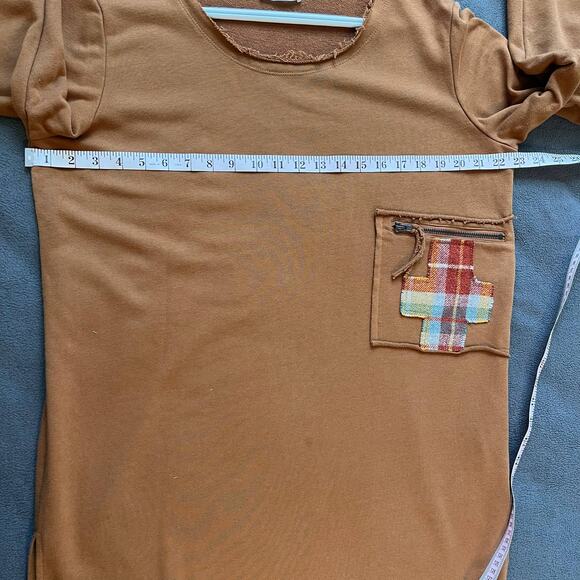 Lost Petal Linens Tunic Womens Sz Large Long Sleeve Lagenlook Top Distress Artsy - Picture 9 of 10